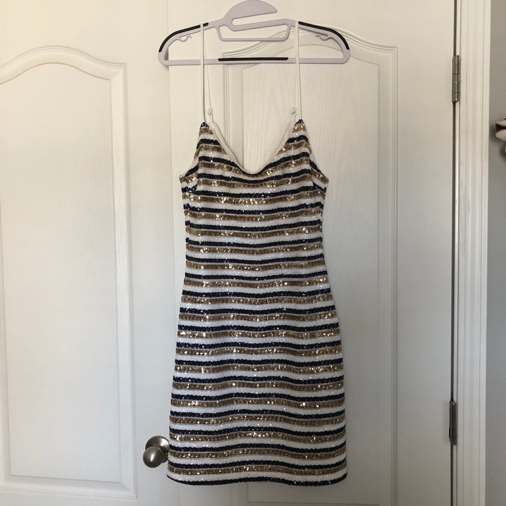 Vici Collection Sequin Spaghetti Strap Mini Dress